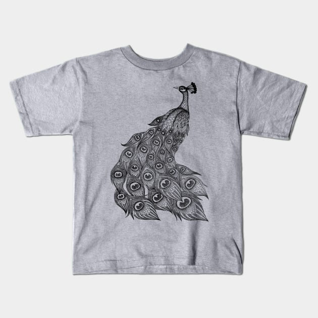 Peacock Kids T-Shirt by JuliaKiss